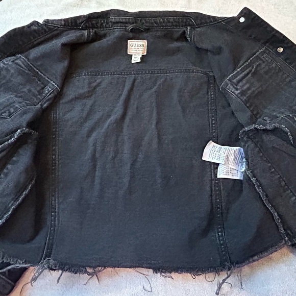 GUESS Women's Charcoal Denim Jacket - Picture 7 of 8